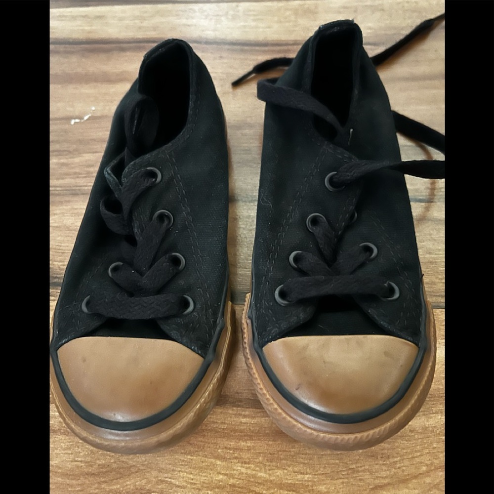 Black with gum sole converse
